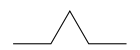 A horizontal line with an upward pointing trianguular section in the center