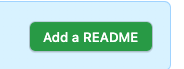 Green button says Add a README