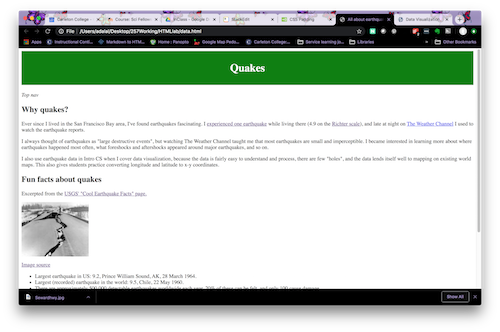 Screenshot of basic website